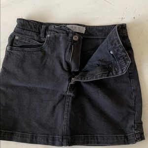 Free people black denim mini skirt